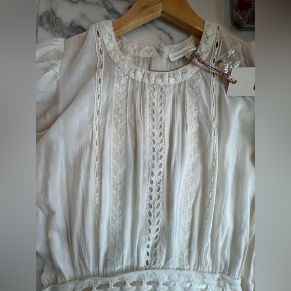 LoveshackFancy Lorelei Dress, Ivory, XS, NEW WITH TAGS, button back, side zip - Picture 6 of 16